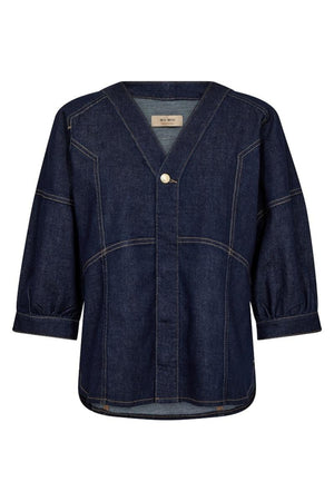 Bari Crispy Shirt | Dark Blue | Skjorte fra Mos Mosh