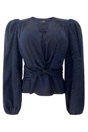 Tiki Ls Twist Blouse | Navy Black | Bluse fra Liberté