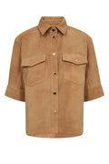 Sigga SS Suede Shirt | Tan | Skjorte fra Mos Mosh – nedsat