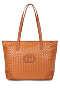 A4 Woven Shoulder Tote Bag | Caramel