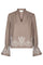 Amara Striped Emb Blouse | Kamel | Bluse von Neo Noir