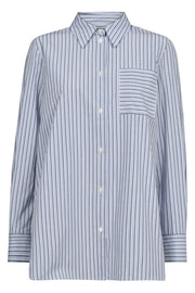 Elinda Slim Stripe Shirt | Brunnera Blue | Skjorte fra Mos Mosh