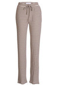 Natalia Straight Pants | Braun Creme Streifen | Hose von Liberté