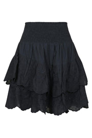 Line Emb Skirt | Navy | Nederdel fra Neo Noir