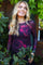 Mesh Ls Tshirt | Black Bordeaux Flower | Bluse fra Liberté