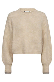 Coralie Crop Rib O-Knit 32140 | Bone | Strik fra Co'couture