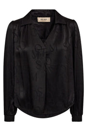 Aldo Monogram Blouse | Black | Bluse fra Mos Mosh