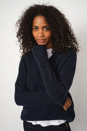 Thora V-Neck Knit | Salute Navy | Strik fra Mos Mosh