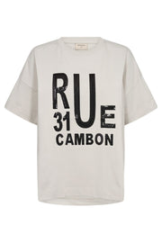 Carol Tee 205337 | Moonbeam W. Black | T-Shirt fra Freequent