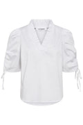 Sanna SS Puff V-Blouse 35894 | White | Top fra Co'couture