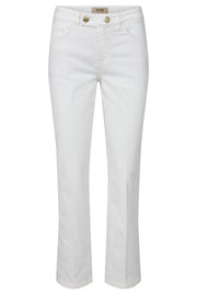 Ashley Bianco Jeans  Ankle | White | Jeans fra Mos Mosh