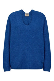 Thora V-Neck Knit | Blue Lolite | Strik fra Mos Mosh