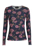 Mesh Ls Tshirt | Navy Pink Rose | Bluse fra Liberté