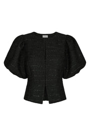 Anela Boucle Blouse | Black | Bluse fra Neo Noir