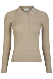 Panama Knit Blouse | Beige Melange | Bluse fra Neo Noir