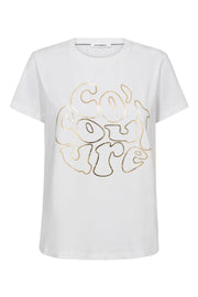 Co'couture Foil Tee 33198 | White-Gold | T-Shirt fra Co'couture