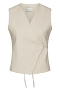 Samara Ramie Waistcoat | Natural | Vest fra Neo Noir – nedsat