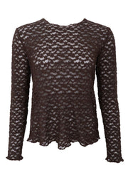Blair Ls Lace Blouse | Coffee | Bluse fra Black Colour