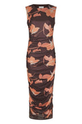 Corilina Flower Mesh Dress | Brown | Kjole fra Neo Noir