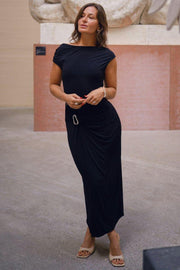 Minja Drapy Dress | Black | Kjole fra Neo Noir