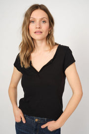 Troy Tee SS | Black | Sort basis t-shirt fra Mos Mosh