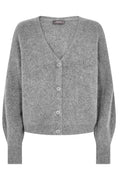 Thora V-Neck Knit Cardigan | Grey Melange | Strik fra Mos Mosh