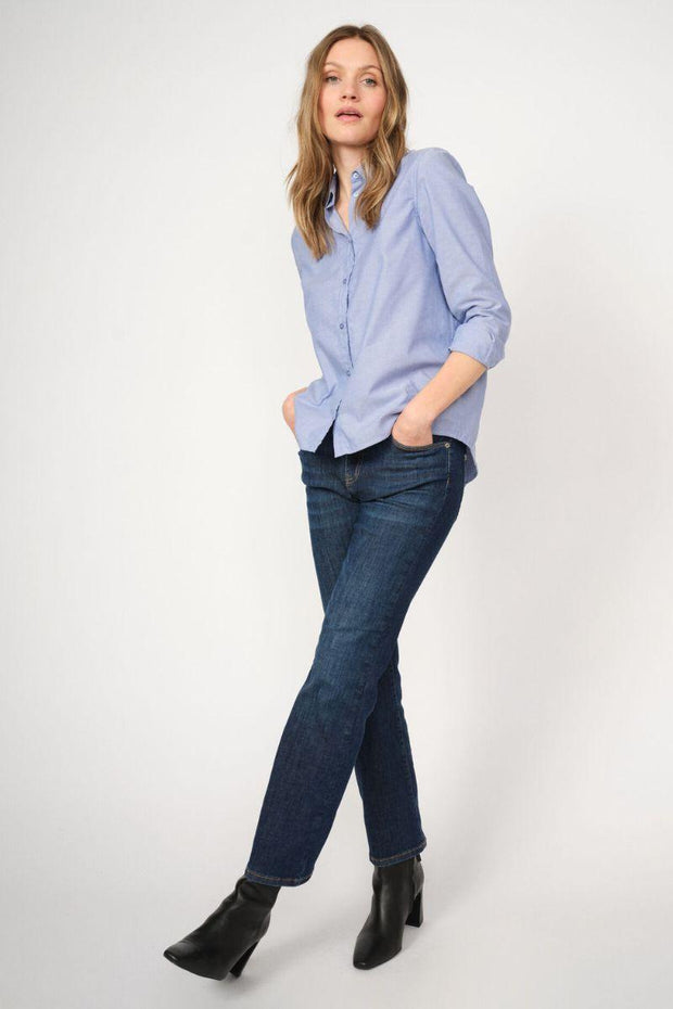 Cecilia Cover Long Jeans | Blue Denim | Jeans fra Mos Mosh