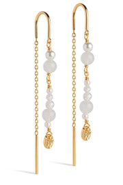 Sofia Earrings | White and Pearls | Øreringe fra Enamel