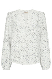 Elin Blouse 207315 | Star Off-White W. Black | Bluse fra Freequent