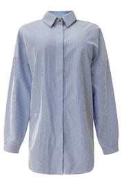 Sara Ls Shirt | Blue Diamond Stripe | Bluse fra Liberté