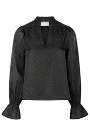 Amara Bedazzled Blouse | Black | Bluse fra Neo Noir