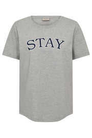 Fenjal Tee 207452 | Light Grey Mel. W. Navy Blazer | T-Shirt fra Freequent