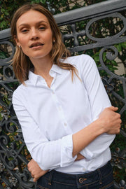 Tina Jersey Shirt | White | Jersey skjorte fra Mos Mosh