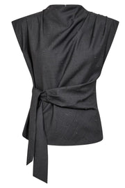 Saga Pleat Top 35760 | Mid Grey | T-Shirt fra Co'couture