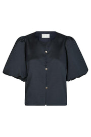 Aisa Dull Satin Blouse | Navy | Bluse fra Neo Noir