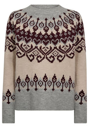 Merla Pullover 206760 | Moonbeam Mel W Med Grey Mel | Strik fra Freequent