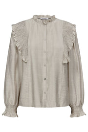 Angus Smock Frill Shirt | Bone | Skjorte fra Co'couture