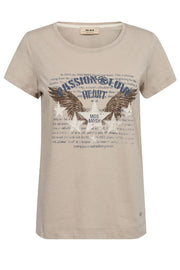 Zibby O-SS Tee  | Feather Gray | T-shirt fra Mos Mosh