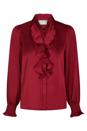 Zamola Blouse | Dark Red | Bluse fra Neo Noir