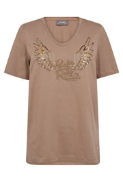 Faye O-SS Tee   | Pine Bark  | T-shirt fra Mos Mosh