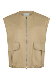 Flo Balloon Twill Vest | Taupe | Vest fra Neo Noir