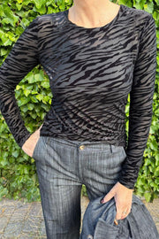 Zenia Mesh Blouse | Black | Bluse fra Black Colour