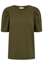 Fenja Tee Puff | Olive Night | T-Shirt fra Freequent