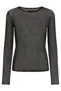 Mesh Ls Sparkle Tshirt | Schwarz Silber Herz | Liberty