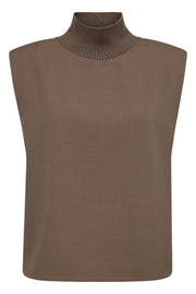 Hope Rib Turtleneck Vest 35534 | Elephant | S/S Shirts fra Co'couture