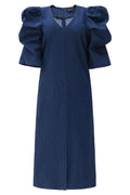 Winnie Asta Vneck Dress | Blue Denim | Kjole fra Liberté – nedsat