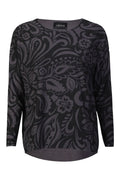 Alma Ls Top | Dunkelgrau Schwarz Tia | Bluse von Liberté