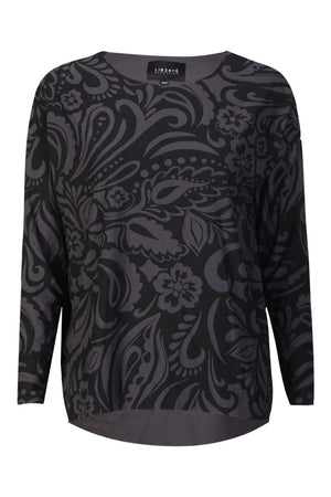 Alma Ls Top | Dunkelgrau Schwarz Tia | Bluse von Liberté