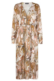Markella Marble Wrap Dress | Burlwood | Kjole fra Mos Mosh