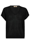Shani Plain V-neck Knit | Black | Strik fra Mos Mosh – nedsat